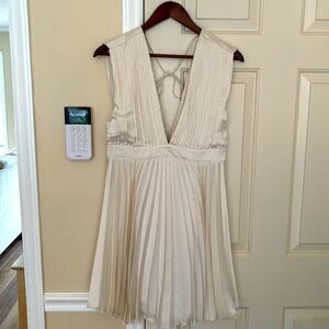 Abercrombie Satin Pleated Cream Dress